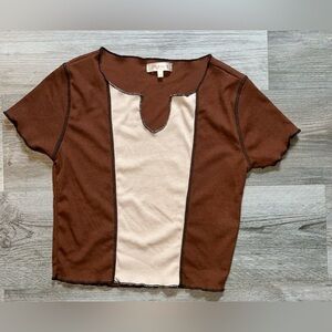 Brown/tan Stella tweed cute little top